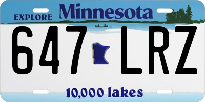 MN license plate 647LRZ