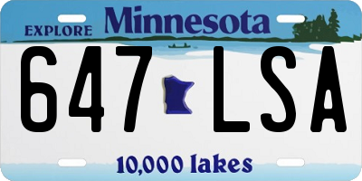 MN license plate 647LSA
