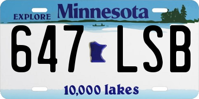 MN license plate 647LSB