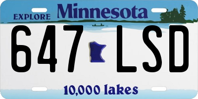 MN license plate 647LSD