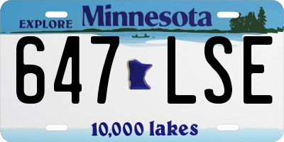 MN license plate 647LSE