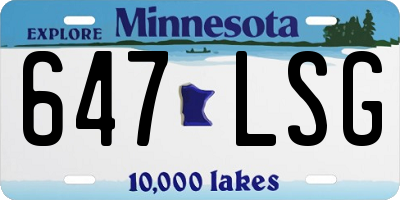MN license plate 647LSG