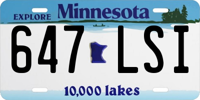 MN license plate 647LSI