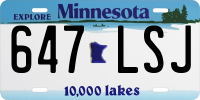 MN license plate 647LSJ