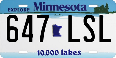 MN license plate 647LSL