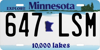 MN license plate 647LSM