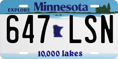 MN license plate 647LSN