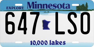 MN license plate 647LSO