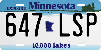 MN license plate 647LSP