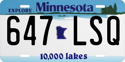 MN license plate 647LSQ