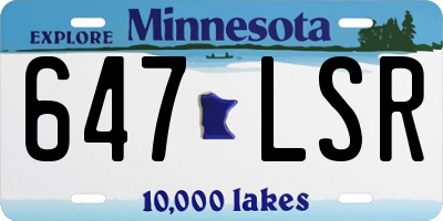 MN license plate 647LSR