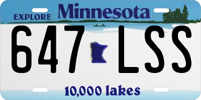 MN license plate 647LSS