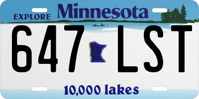 MN license plate 647LST