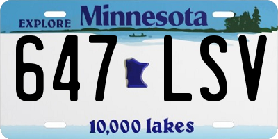 MN license plate 647LSV