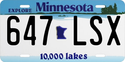 MN license plate 647LSX