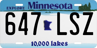 MN license plate 647LSZ