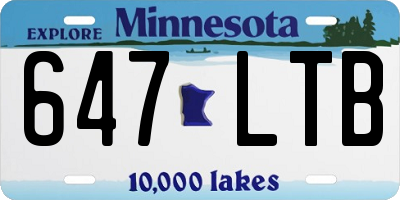 MN license plate 647LTB