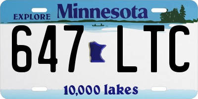 MN license plate 647LTC