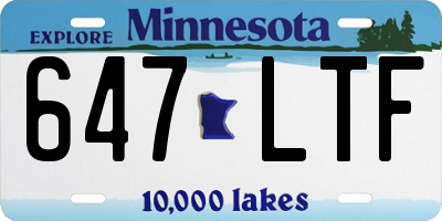 MN license plate 647LTF