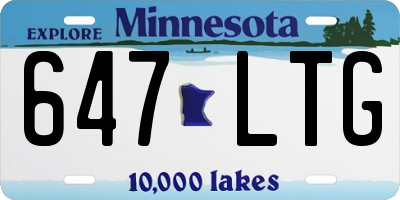 MN license plate 647LTG