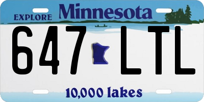 MN license plate 647LTL