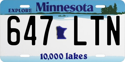 MN license plate 647LTN