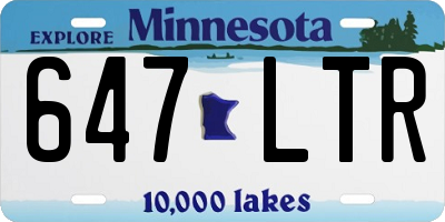 MN license plate 647LTR