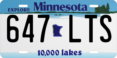 MN license plate 647LTS
