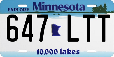 MN license plate 647LTT