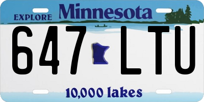 MN license plate 647LTU