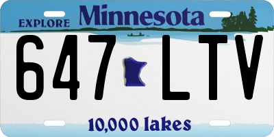 MN license plate 647LTV