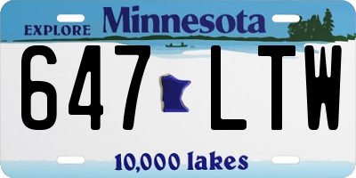 MN license plate 647LTW