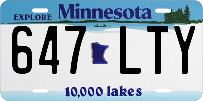 MN license plate 647LTY