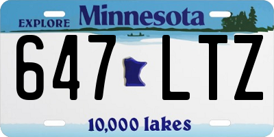 MN license plate 647LTZ