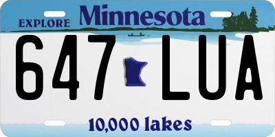 MN license plate 647LUA