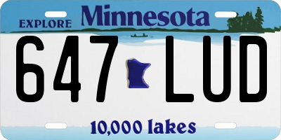 MN license plate 647LUD