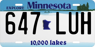 MN license plate 647LUH