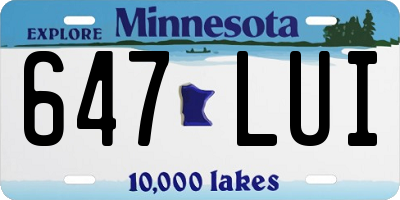 MN license plate 647LUI