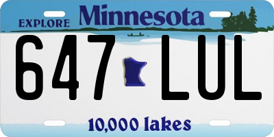 MN license plate 647LUL