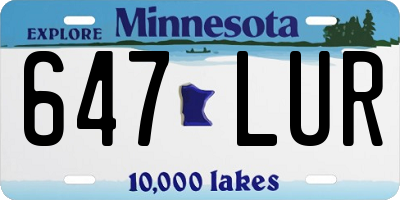 MN license plate 647LUR