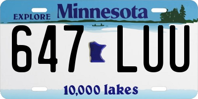 MN license plate 647LUU