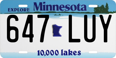 MN license plate 647LUY