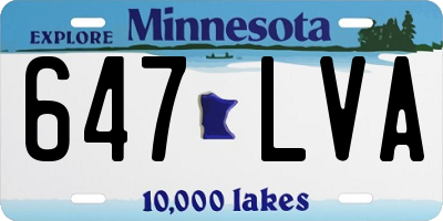 MN license plate 647LVA