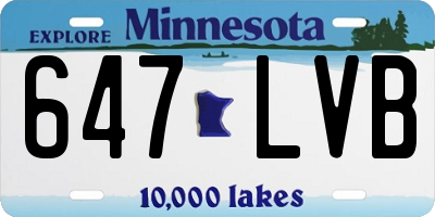 MN license plate 647LVB