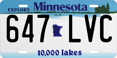 MN license plate 647LVC
