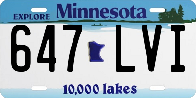 MN license plate 647LVI