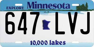 MN license plate 647LVJ