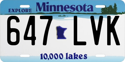 MN license plate 647LVK