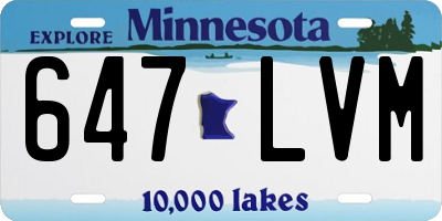 MN license plate 647LVM