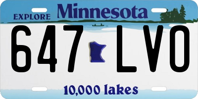 MN license plate 647LVO